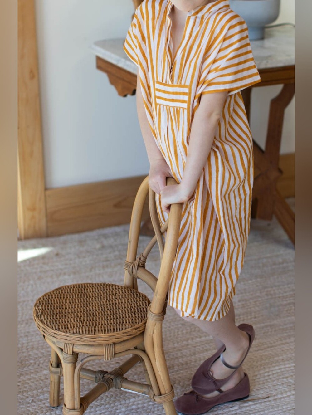 Emerson Fry Marigold Stripe Little Fry Caftan